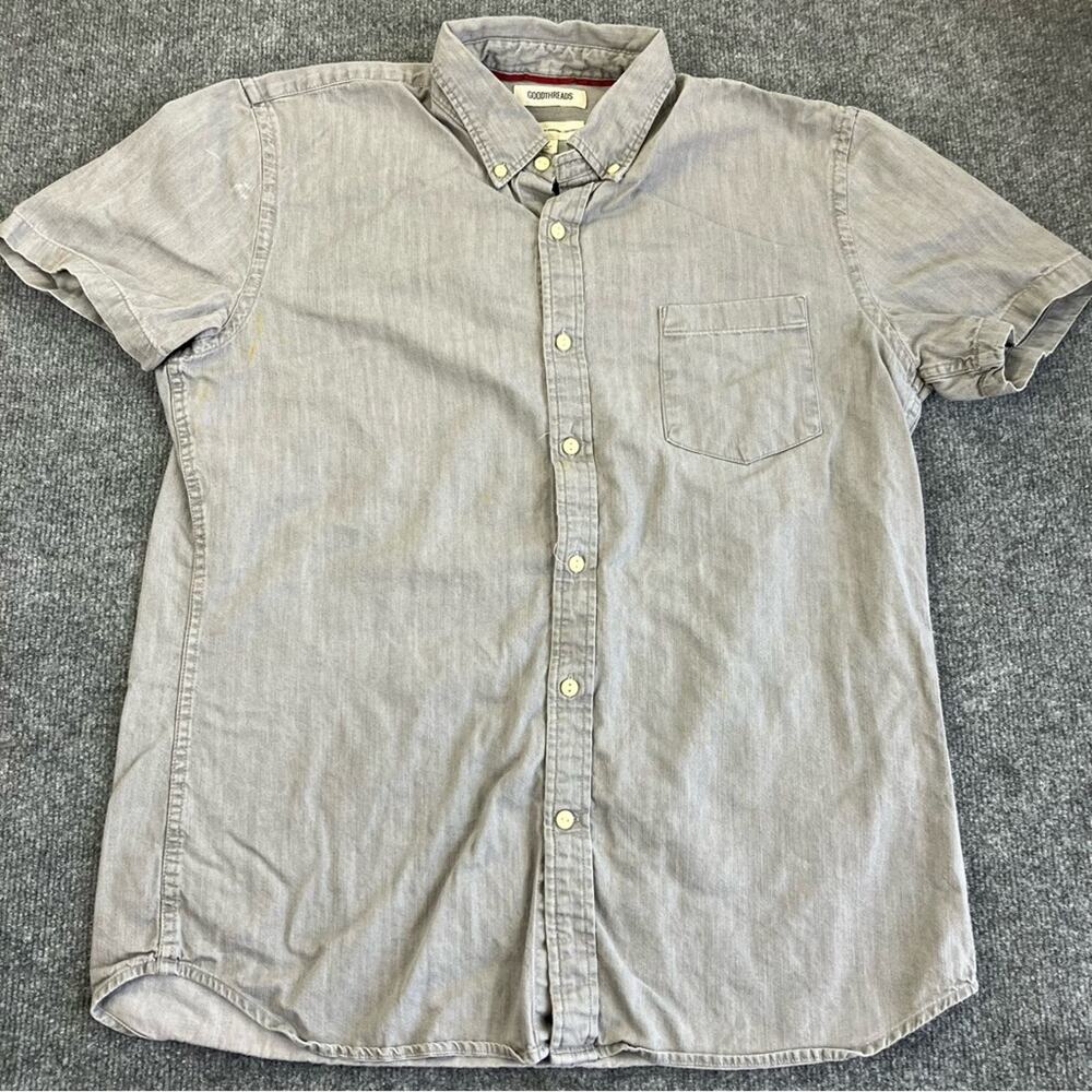Good Threads‎ Standard Fit grey Button Up Casual Mens Large